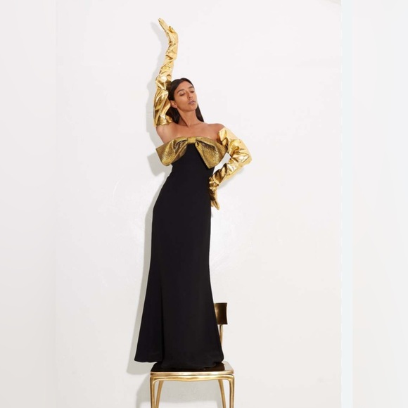 Simn Miller Dali Crepe Dress In Black/Star Gold -  threedaughtersproperties.com